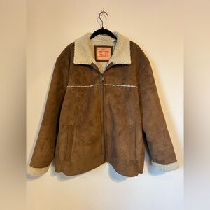 Levi’s Men’s Brown Faux Suede Sherpa Lined Western Jacket XL